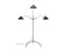 Mobital Gyoza Triple Floor Lamp with Matte Black Aluminum Shade and Brass Hardware