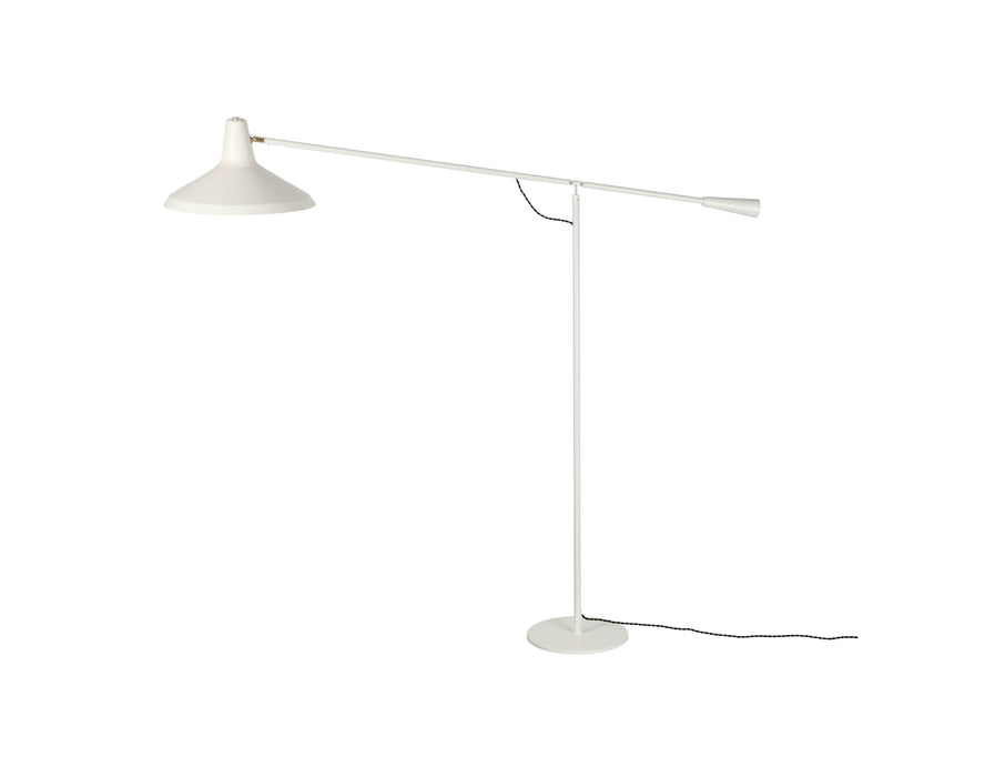 Mobital Cantilever White Floor Lamp with Aluminum Lampshade