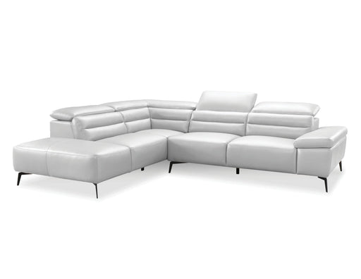 Mobital Left Side Facing Silver Camello Leather Sectional Left Side Facing With Black Powder Coated Legs - Available in 3 Colors