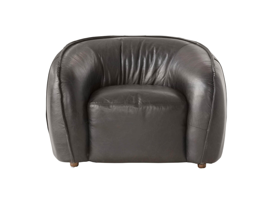 Mobital Duffy Lounge Chair in Antique Black Vintage Distressed Leather