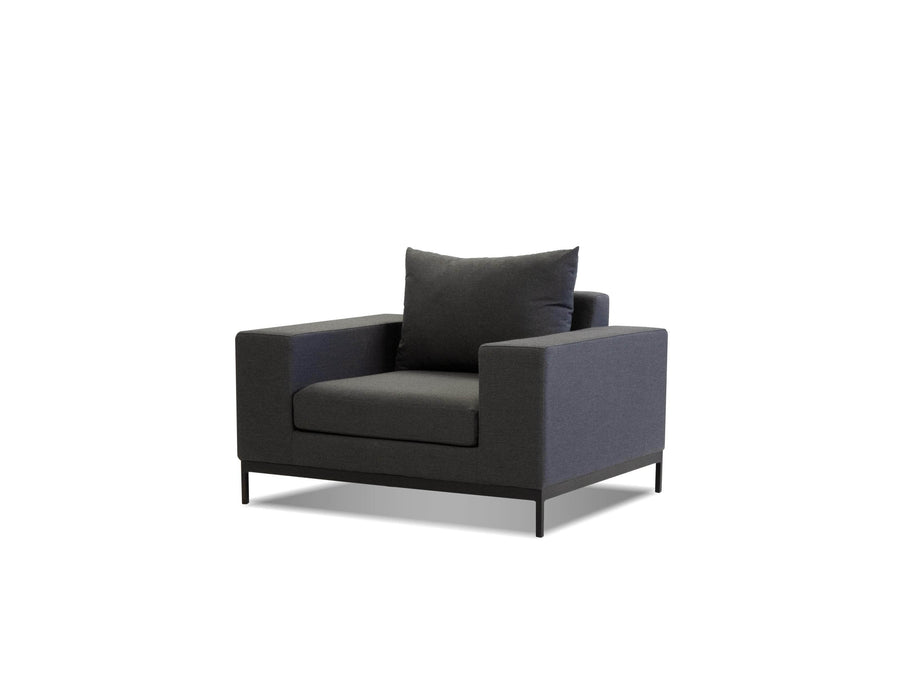 Mobital Jericho Lounge Chair in Sunbrella Charcoal Gray Fabric with Black Frame