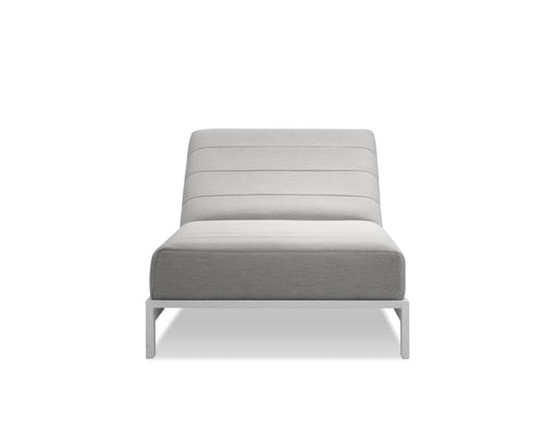 Mobital Hanlan Lounge Chair in Sunbrella Heather Gray Fabric with White Frame