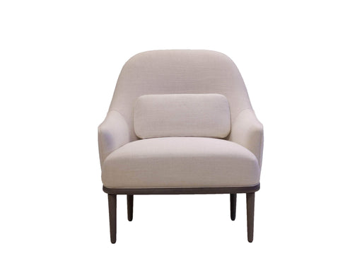 Mobital Crawford Low Back Lounge Chair in Off White Fabric with Gray Legs