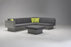 Mobital Sancho Sectional Sofa in Gray Fabric with Epoxy Concrete Texture