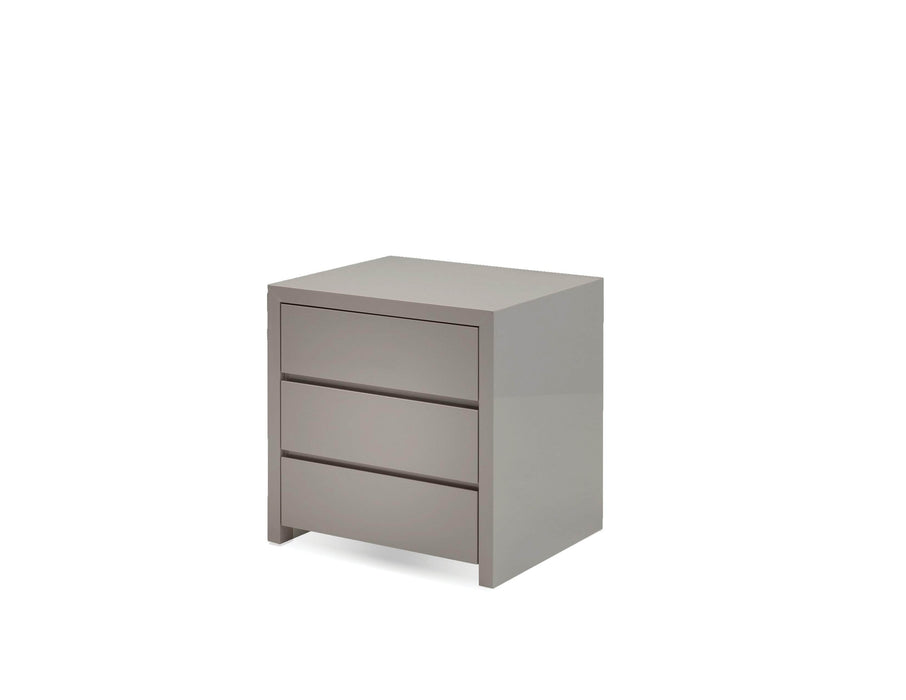Mobital Night Table High Gloss Stone Blanche 3-Drawer Night Table - Available in 2 Colors