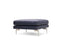  Mobital Taut Ottoman in Dark Gray Tweed Fabric with Brushed Stainless Steel Legs