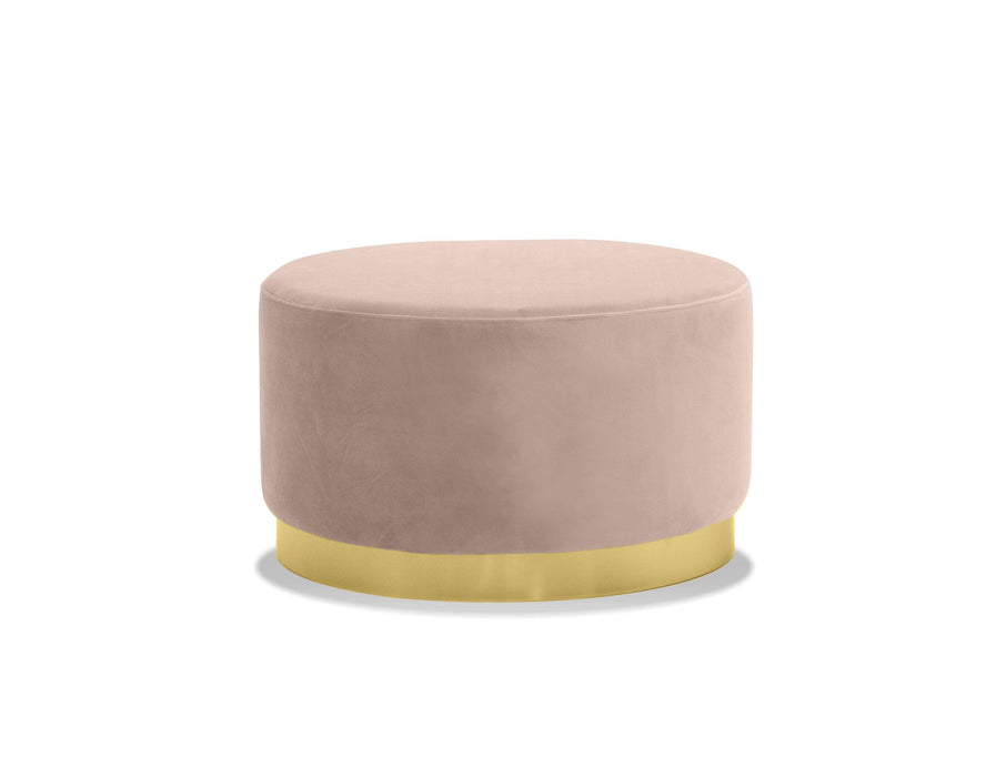  Mobital Pouf Blush Velvet / Low Pillbox Low Pouf With Electroplated Gold Base - Available in 2 Colors and Heights