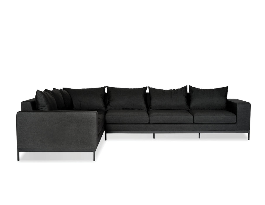 Mobital Sectional Charcoal Gray Jericho Sectional Sunbrella Charcoal Gray Fabric With Black Frame