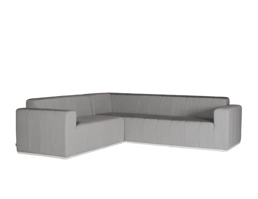  Mobital Sectional Gray Redondo Sectional Sunbrella Heather Gray Fabric With White Frame