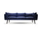 Mobital Deklan 3 Seater Sofa in Blue Fabric with Black Wooden Legs