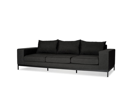 Mobital Sofa Charcoal Gray Jericho 3-Seater Sofa Sunbrella Charcoal Gray Fabric With Black Frame