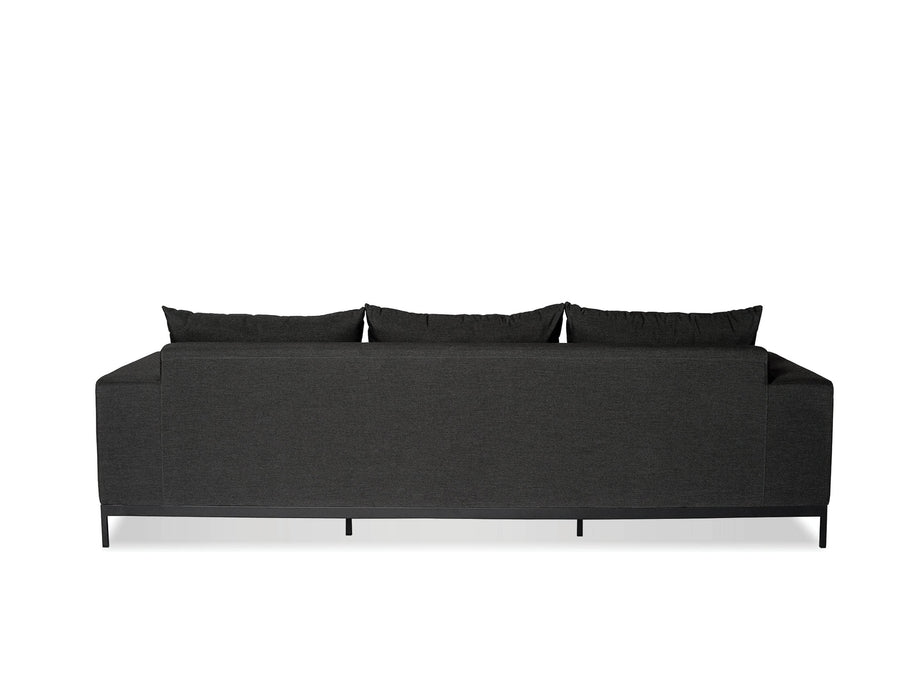 Mobital Sofa Charcoal Gray Jericho 3-Seater Sofa Sunbrella Charcoal Gray Fabric With Black Frame