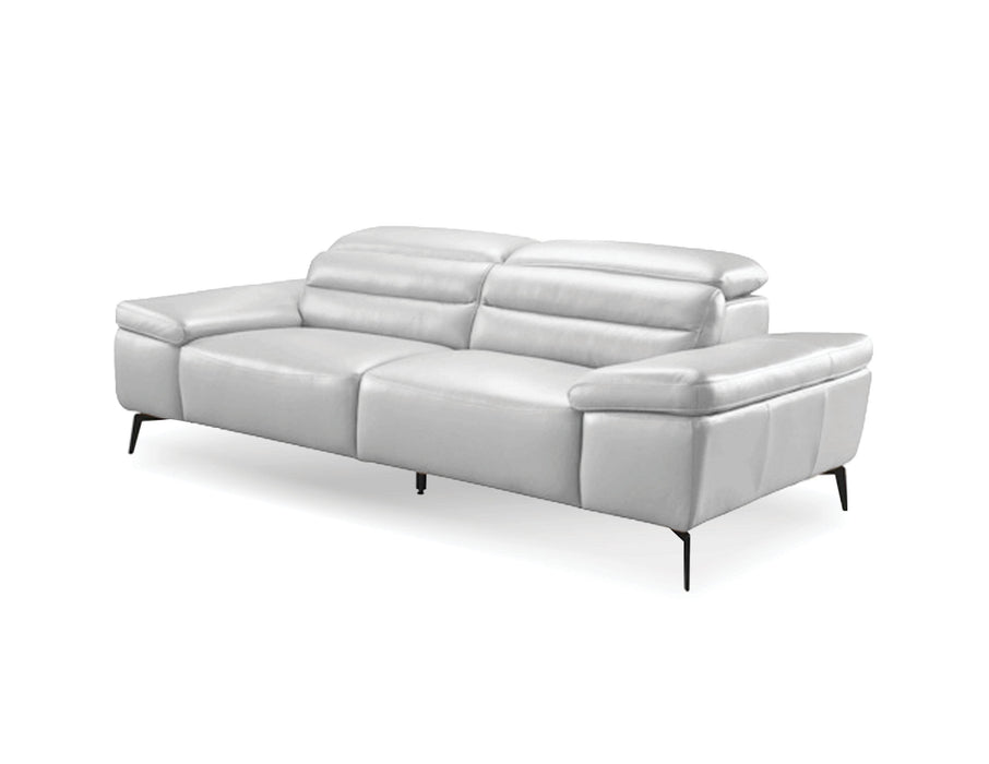 Mobital Sofa Silver Camello Leather Sofa With Powder Coated Black Legs - Available in 2 Colors