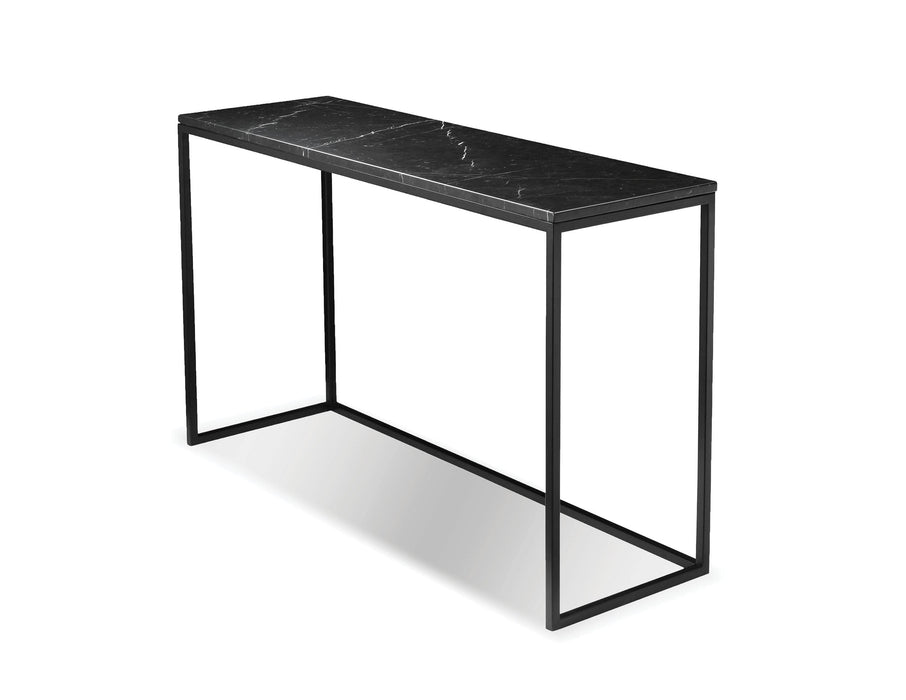  Mobital Onix Sofa Table with Black Nero Marquina Marble Top and Black Powder Coated Steel