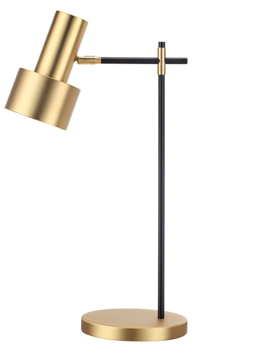 Mobital Magnum Table Lamp with Brass Plated Steel Shade and Matte Black Stem