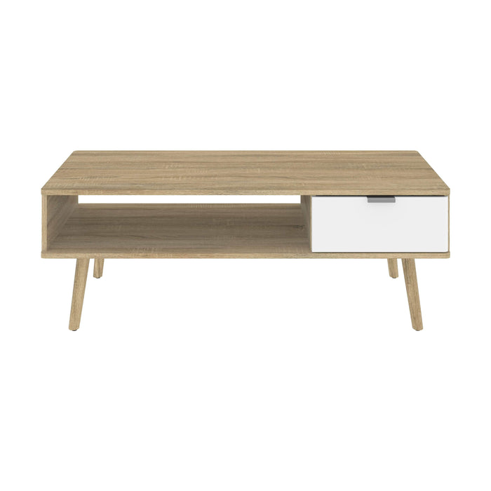 Pending - Modubox Coffee Table Bestar Procyon 48W Coffee Table - Modern Oak & White UV