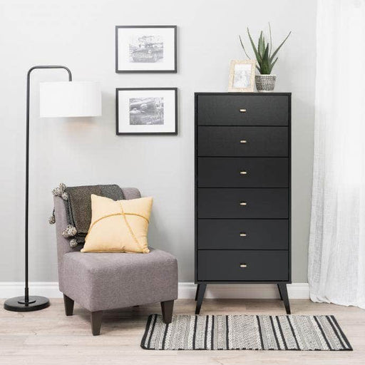 Pending - Modubox Drawer Chest Black Milo MCM Tall 6-Drawer Chest - Available in 3 Colors