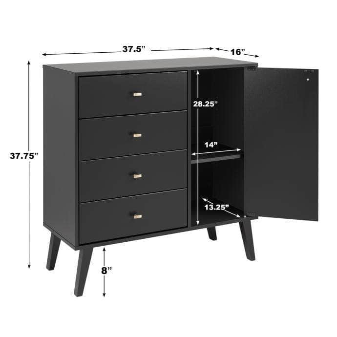 Pending - Modubox Drawer Chest Milo MCM 4-Drawer Chest with Door - Available in 3 Colors