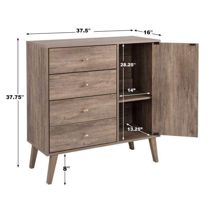 Pending - Modubox Drawer Chest Milo MCM 4-Drawer Chest with Door - Available in 3 Colors