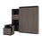 Bestar Murphy Beds Bark Gray & Graphite Orion Queen Murphy Bed And Shelving Unit With Fold-Out Desk - Available in 2 Colors