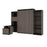 Bestar Murphy Beds Bark Gray & Graphite Orion Queen Murphy Bed With Shelving And Fold-Out Desk - Available in 2 Colors