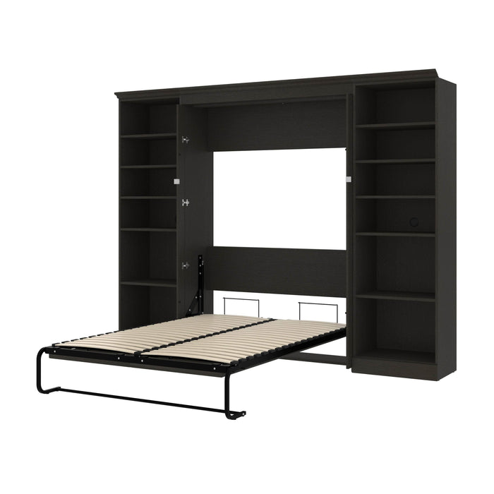 Bestar Murphy Beds Deep Gray Versatile Full Murphy Bed With Shelving Units - Available in 2 Colors