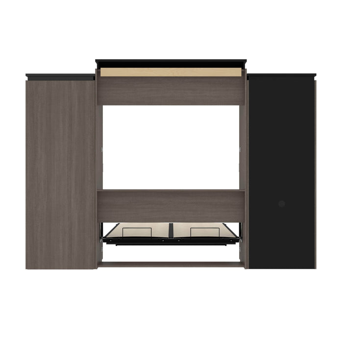 Bestar Murphy Beds Orion 124W Queen Murphy Bed With Shelving And Fold-Out Desk - Available in 2 Colors