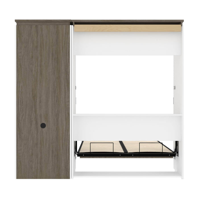 Bestar Murphy Beds Orion Full Murphy Bed And Shelving Unit With Fold-Out Desk - Available in 2 Colors