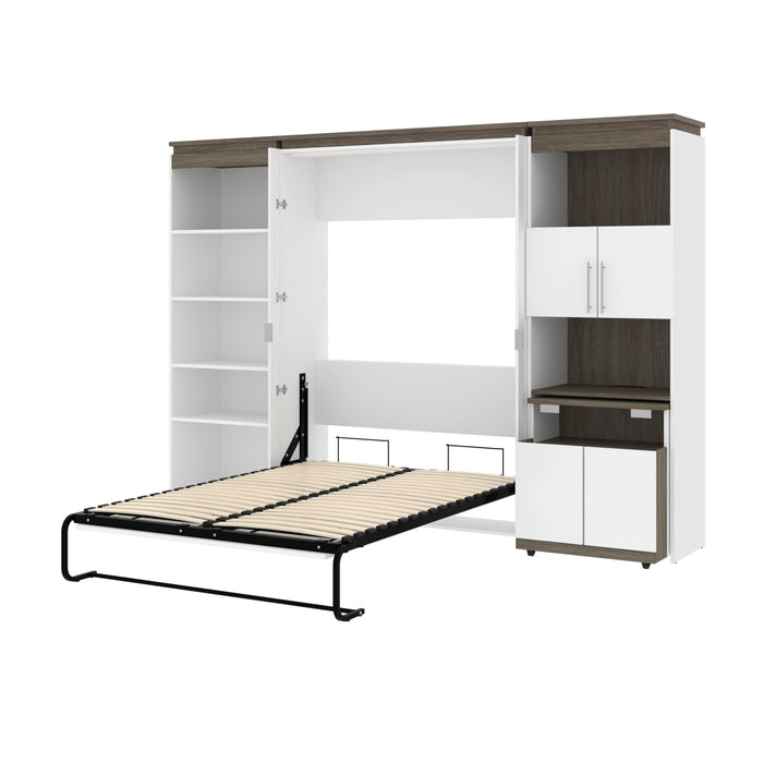 Bestar Murphy Beds Orion Full Murphy Bed With Shelving And Fold-Out Desk - Available in 2 Colors