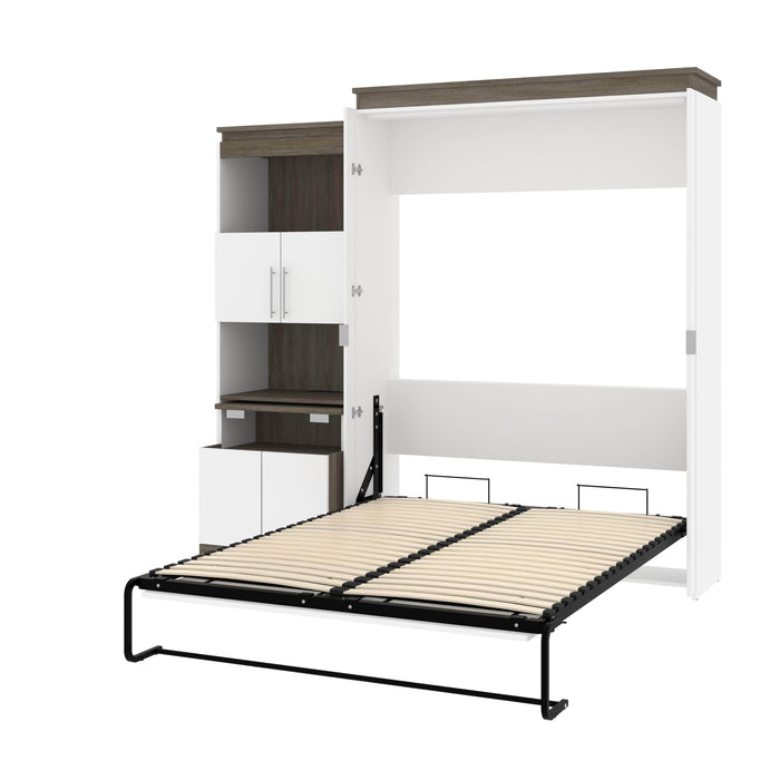 Bestar Murphy Beds Orion Queen Murphy Bed And Shelving Unit With Fold-Out Desk - Available in 2 Colors