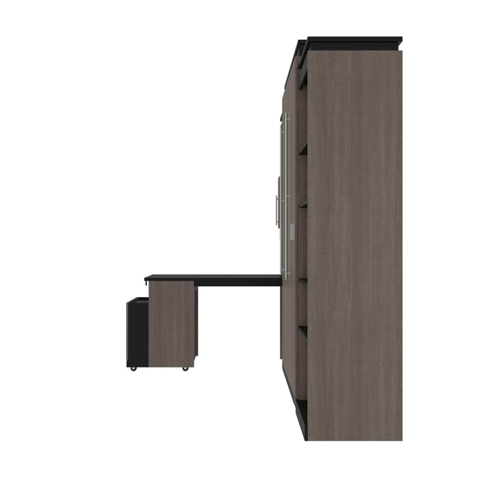 Bestar Murphy Beds Orion Queen Murphy Bed With Shelving And Fold-Out Desk - Available in 2 Colors