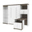 Bestar Murphy Beds White & Walnut Gray Orion Full Murphy Bed With Shelving And Fold-Out Desk - Available in 2 Colors