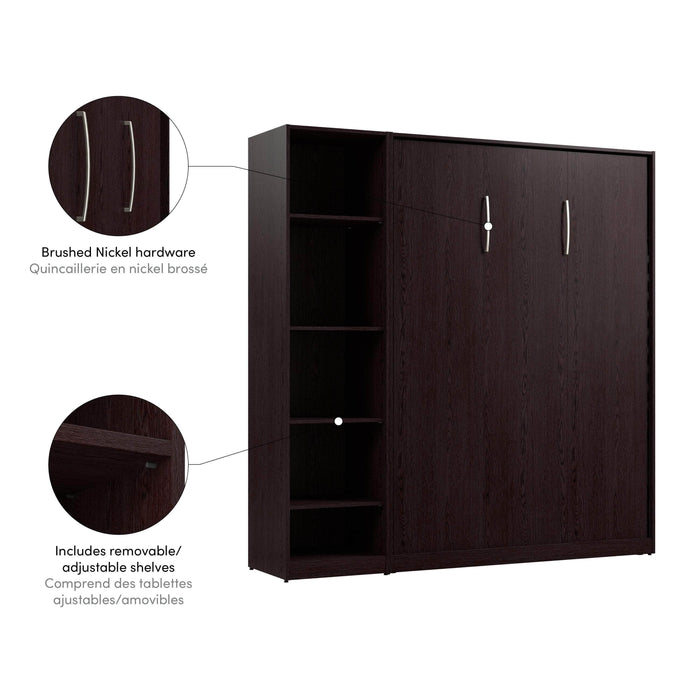 Bestar Murphy Wall Bed Claremont Full Murphy Bed with Closet Organizer (79W) - Available in 3 Colors