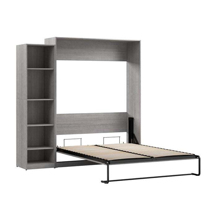 Bestar Murphy Wall Bed Platinum Gray Claremont Queen Murphy Bed with Closet Organizer (85W) - Available in 3 Colors