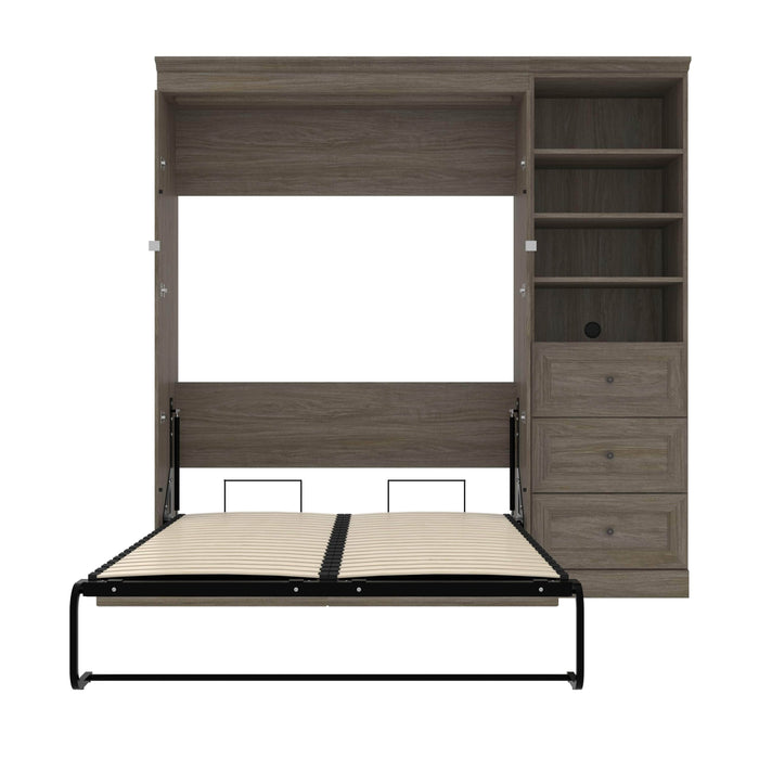 Modubox Murphy Wall Bed Versatile Full Murphy Bed with Shelving Unit and Drawers - Available in 2 Colors