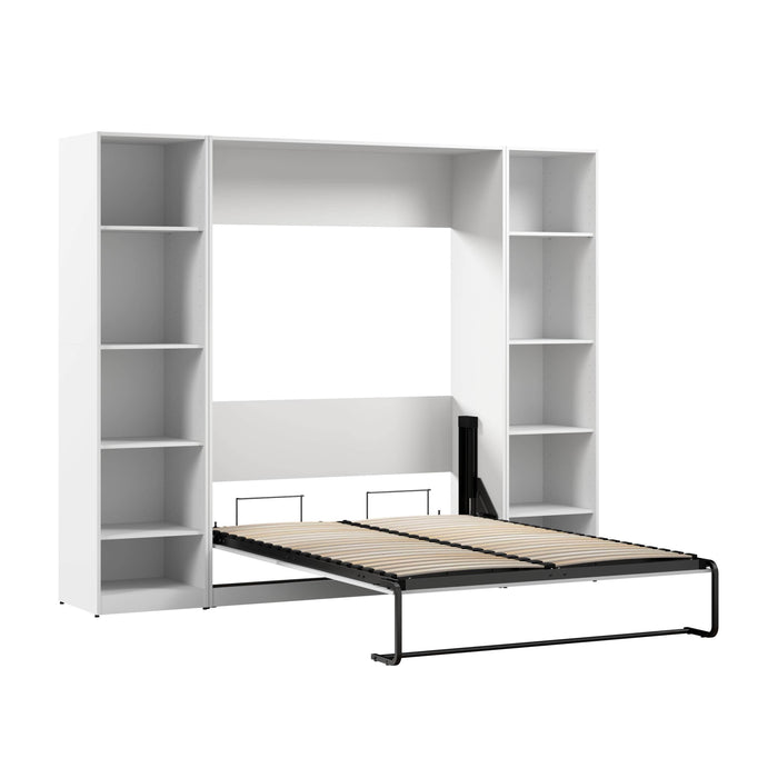 Bestar Murphy Wall Bed White Claremont Full Murphy Bed with Closet Organizers (99W) - Available in 3 Colors