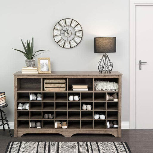 Pending - Modubox Shoe Cubby Console Drifted Gray 60 Inch Shoe Cubby Console - Available in 2 Colors