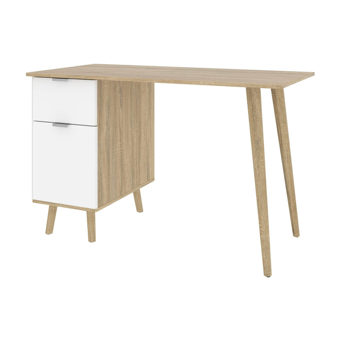 Pending - Modubox Small Desk Bestar Procyon 48W Small Computer Desk - Modern Oak & White UV