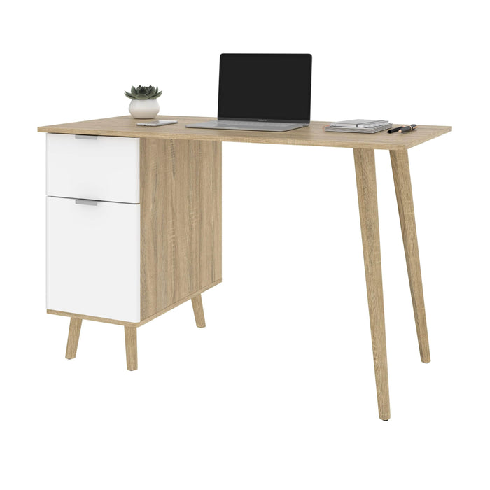 Pending - Modubox Small Desk Bestar Procyon 48W Small Computer Desk - Modern Oak & White UV