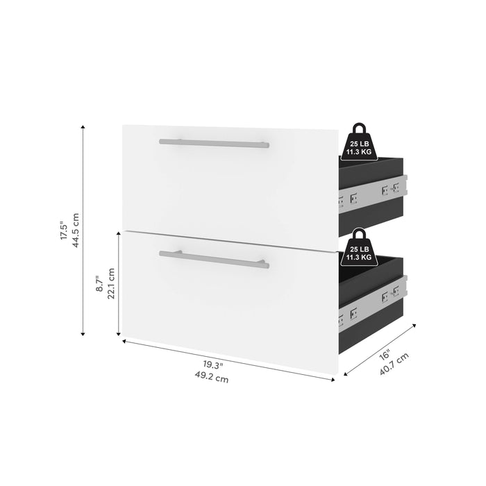 Bestar Storage Drawers Orion 2 Drawer Set For Orion 20W Narrow Shelving Unit - Available in 2 Colors