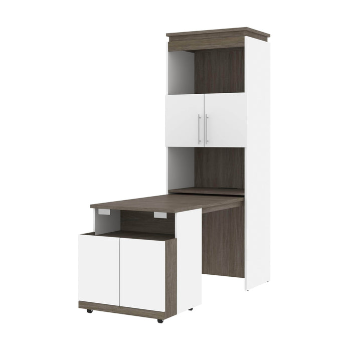 Bestar Storage Orion Shelving Unit With Fold-Out Desk - Available in 2 Colors
