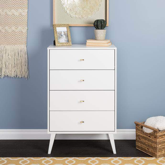 Pending - Modubox White Milo Mid Century Modern 4-drawer Chest - Multiple Colors Available