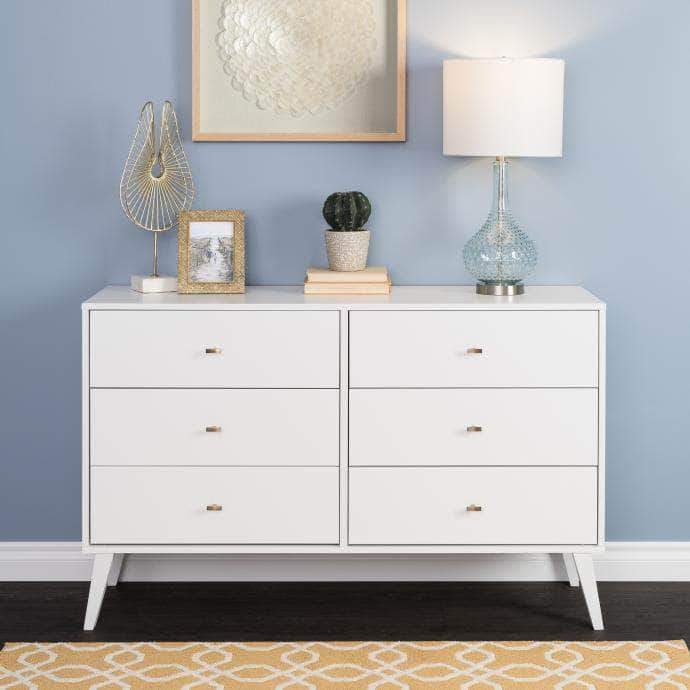 Pending - Modubox White Milo Mid Century Modern 6-drawer Dresser - Multiple Colors Available