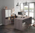 i3 Plus U-shaped Desk with Frosted Glass Doors Hutch - Bark Gray
