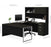  Bestar Bestar Pro-Concept Plus U-shaped desk with pedestal and hutch - Deep Gray & Black