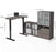  Bestar i3 Plus 2-Piece Set Including a Standing Desk and Credenza with Hutch - Bark Gray