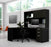  Bestar Pro-Concept Plus L-Shaped Desk with Pedestal and Hutch - Deep Gray & Black