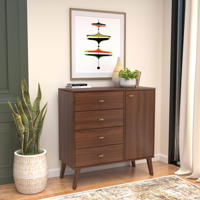 Pending - Review Drawer Chest Milo MCM 4 Drawer Chest with Door - Available in 4 Colors