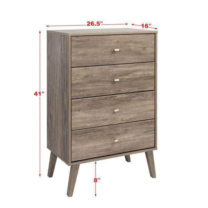 Pending - Review Milo Mid Century Modern 4-drawer Chest - Multiple Colors Available