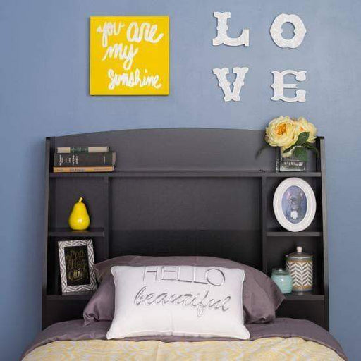 Prepac Astrid Bedroom Collection Black Astrid Twin Headboard - Multiple Options Available